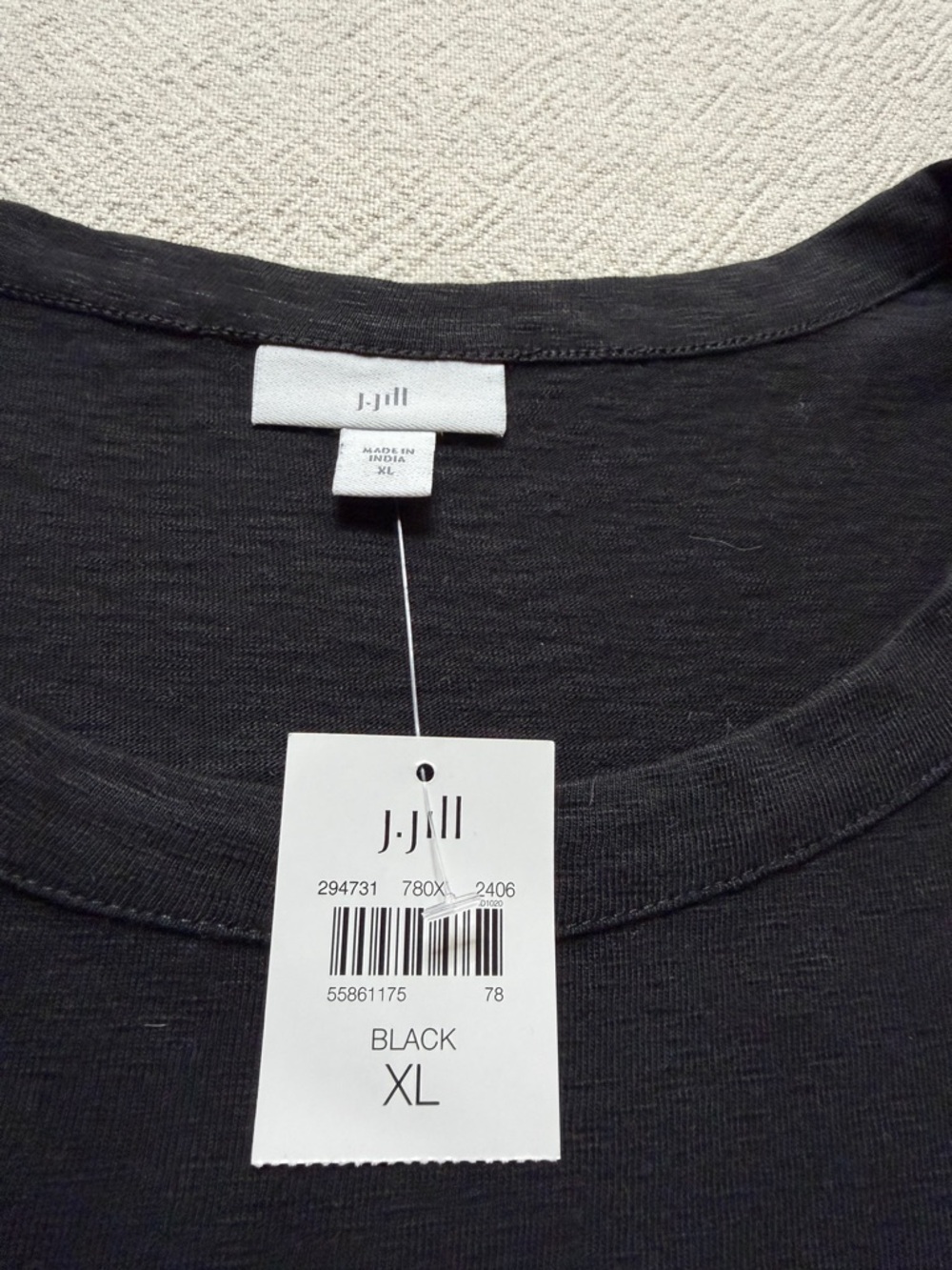 NEW JJill Black Tencel Modal Shift Dress XL Summer Pockets Sleeveless - Picture 6 of 8
